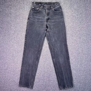 VTG 90s Levis 550 Jeans Womens 7 JR L Black Relaxed Fit High Rise Tapered Grunge